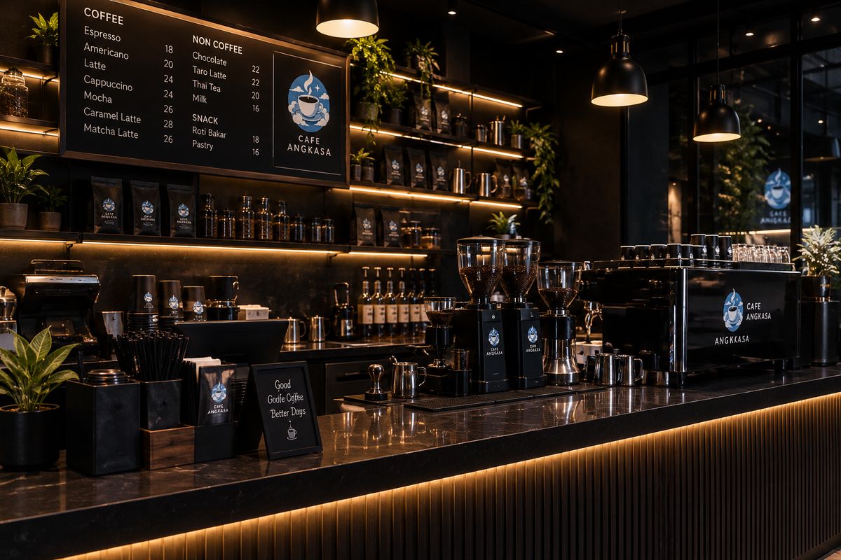 Meja barista Cafe Angkasa